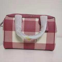 COACH ハンドバッグ ピンク/ホワイトチェック