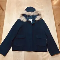 《Lindsay 》フード付きネイビーコート　150cm