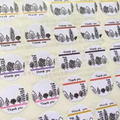 サンキューシール　並んでる木