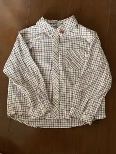 familiar チェック柄長袖シャツ 100