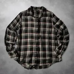 00s ネルシャツ フランネル チェック グランジ y2k 大人気 Lサイズ