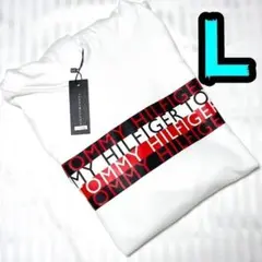 【新品】トミーヒルフィガー　パーカー　L　メンズ　白　裏毛