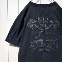 美品 VANSON Tシャツ 半袖 刺繍デザイン ブラック XL