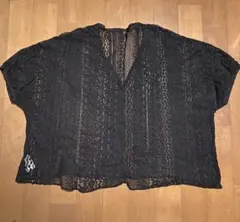 透かし編み カーディガン