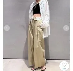 【3月限定価格】snidel ウエストデザインワイドパンツ　ベージュ　Sサイズ