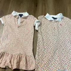 花柄ポロシャツワンピースとポロシャツ 140