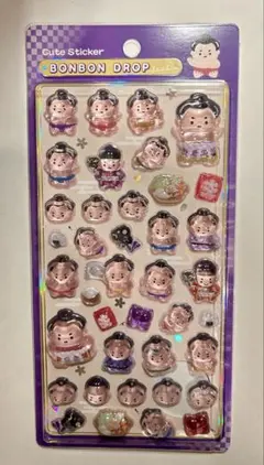 【正規品】ボンボンドロップシール　和柄　相撲　すもう