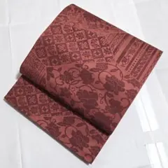 ◆着物くつろぎ 唐草唐花模様 六通 正絹 洒落帯 カジュアルな袋帯