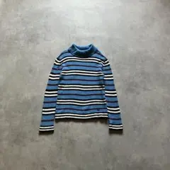 00s burberry border angola knit sweater