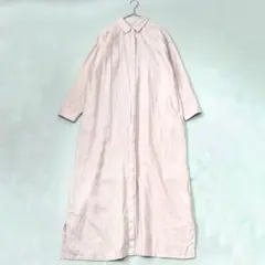アーバンリサーチドアーズ　リネンシャツワンピース　マキシ丈　くすみピンク　F