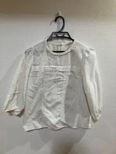 ホワイト五分袖ブラウスehka sopo エヘカソポ