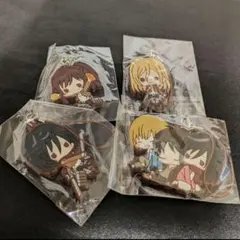 進撃の巨人　エレン　ミカサ　アルミン　サシャ　クリスタ　ラバーストラップ