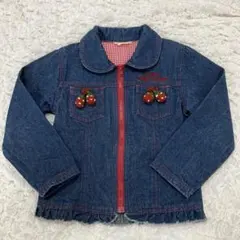 【BABY PINKHOUSE 】デニムジャケット いちごモチーフ 110サイズ