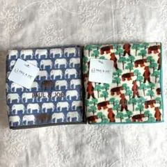 【新品】ポール&ジョー タオルハンカチ 2枚セット ぞう ゾウ くま テディベア