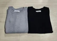 【豪華2枚セット✨️】グリーンレーベルリラクシング ニット グレー&ネイビー
