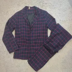ネイビー チェック柄 スーツ 150