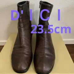 D'ＩＣＩ ブラウン系レザー アンクルブーツショートブーツ23.5cm