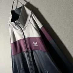 USA製★超希少80s　アディダス　トラックジャケット　三色　刺繍　人気Lサイズ