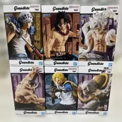 ワンピース Grandista ルフィ、ロー、エースなど フィギュア6点セット