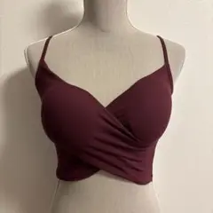 ベリーダンス用キャミトップス　ワインレッド　パッド付き