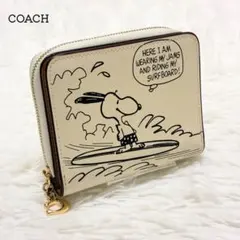 COACH x PEANUTS 二つ折り財布 スヌーピー サーフィン - メルカリ
