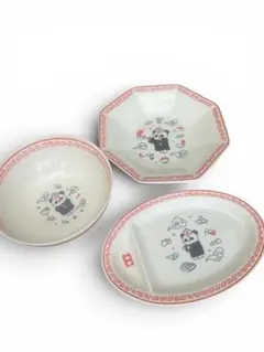 【おうちで街中華】パンダ中華食器3点セット（八角皿・深皿・仕切り皿 各1枚）のサムネイル