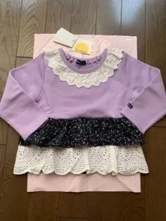 Moujonjon 紫色 長袖カットソー 90cm