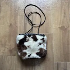 牛柄ファー ショルダーバッグ