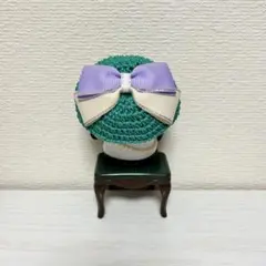 «にじぱぺ服set»　リボン付きベレー帽a×バッグ　#4