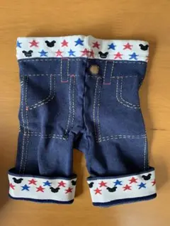ダブルビー　デニム風ネイビーパンツ 星柄ウエストバンド