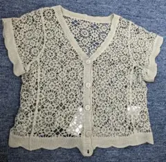 ニットカーディガン　ミントグリーン