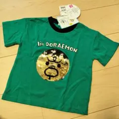 ドラえもん＆ジャイアン　リバーシブル半袖Tシャツ　100 スパンコール