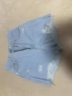 WEGO ライトブルー ダメージデニムショーツ XS