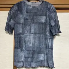【ABITOKYOで購入】メッシュ 半袖カットソー デニム風シアー新品のサムネイル