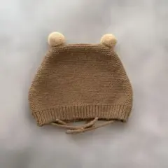 くま　ブラウン　ニット帽