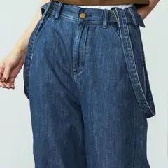 Lee　ワイドデニムパンツ　サスペンダー付き　マルチWAY　レディース