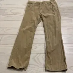 ベージュ コーデュロイ ストレートパンツ