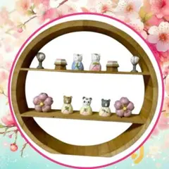 ナチュラルキッチン 木製ラウンドウォールラック⭐︎ひなまつりオブジェセット②