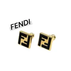 FENDI ズッカ柄スクエアピアス ゴールドのサムネイル