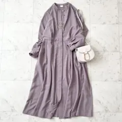 美品♪アーバンリサーチドアーズ　ワンピース　ロング　バンドカラー　比翼ボタン　M