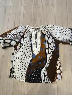美品 roberto cavalli アニマル シルク カシュクール ブラウス