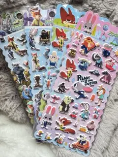 最安値‼️ズートピア　3Dぷくぷく シール　4枚セット　即発送✨
