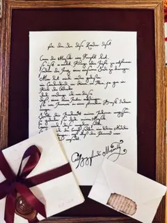 学費支援｜直筆カリグラフィーA5原稿 額装A4 COA付