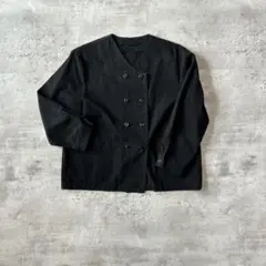 Atelier d’antan ダブルボタンコットンジャケット ブラック 日本製