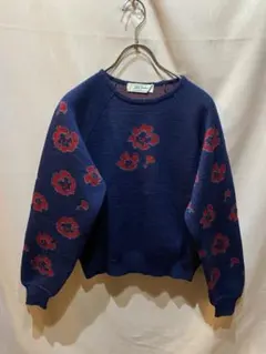 Lui Chantant 花柄　レトロ　ニット　セーター　ビンテージ　古着