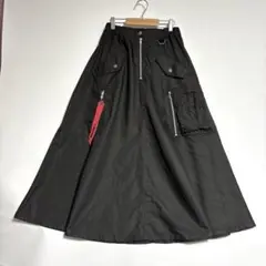 【美品】Candy Stripper　フリル　ロングスカート　ブラック　フレア 美品】Candy Stripper フリル ロングスカート ブラック フレア