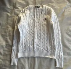 POLORalph Laurenポロラルフローレンケーブルニット 白