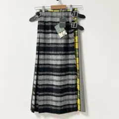 新品未使用✨オニールオブダブル　プリーツスカート　グレー　イエロー