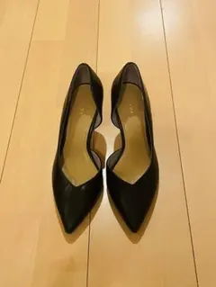 RANDA ブラック ポインテッドトゥパンプス　23.5cm