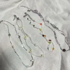 ハンドメイド　ビーズネックレス4点セット
